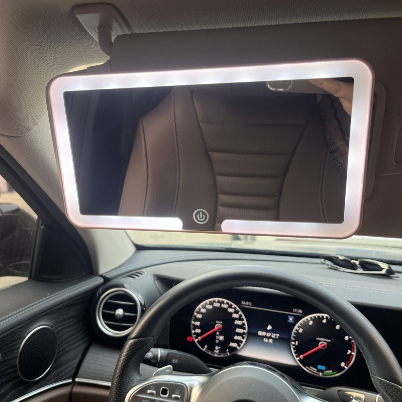 Car Makeup Mirror Sun Visor with LED Light