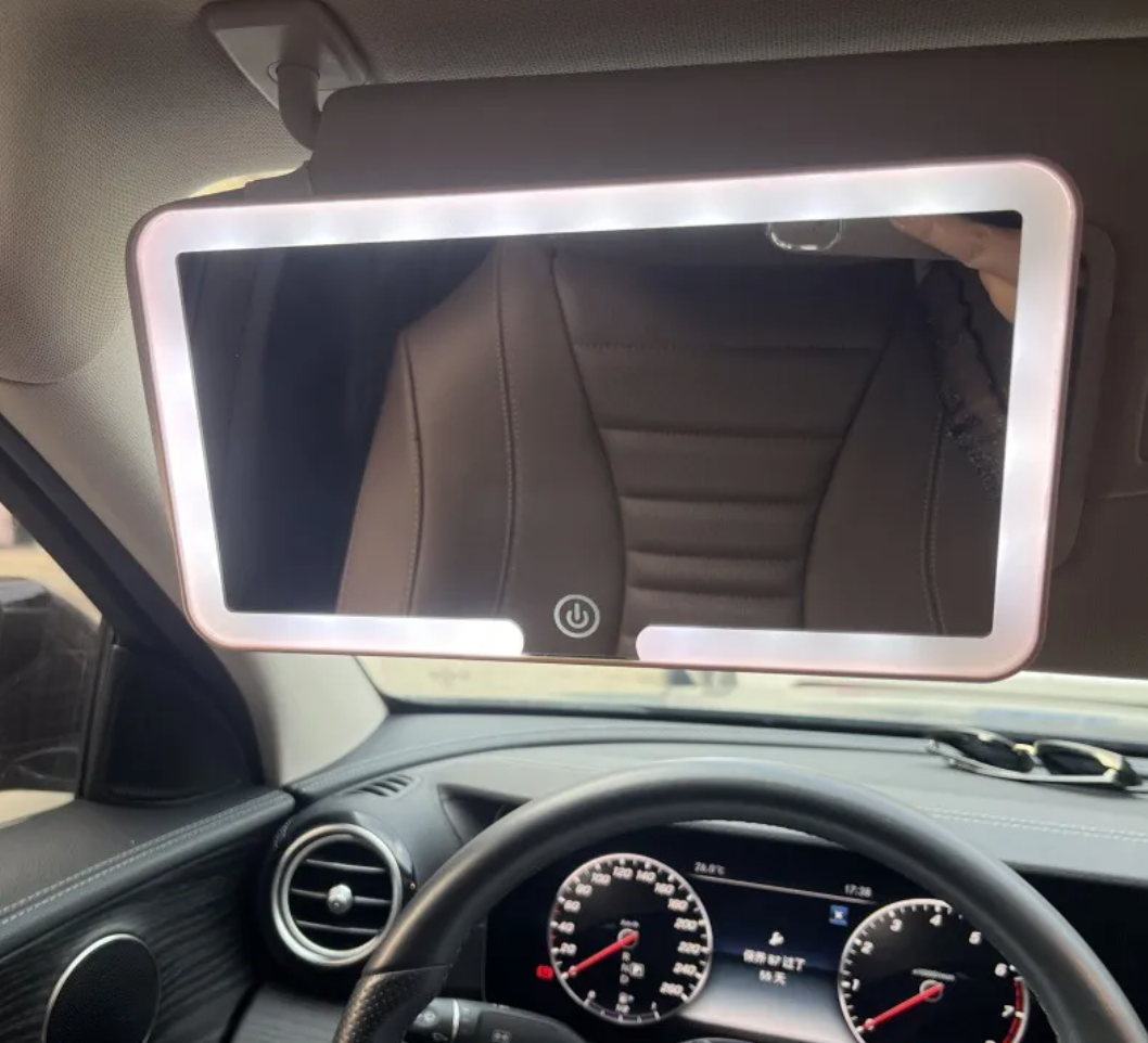 Car Makeup Mirror Sun Visor with LED Light