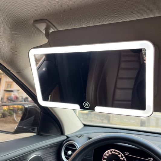 Car Makeup Mirror Sun Visor with LED Light