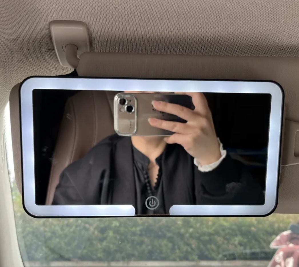 Car Makeup Mirror Sun Visor with LED Light