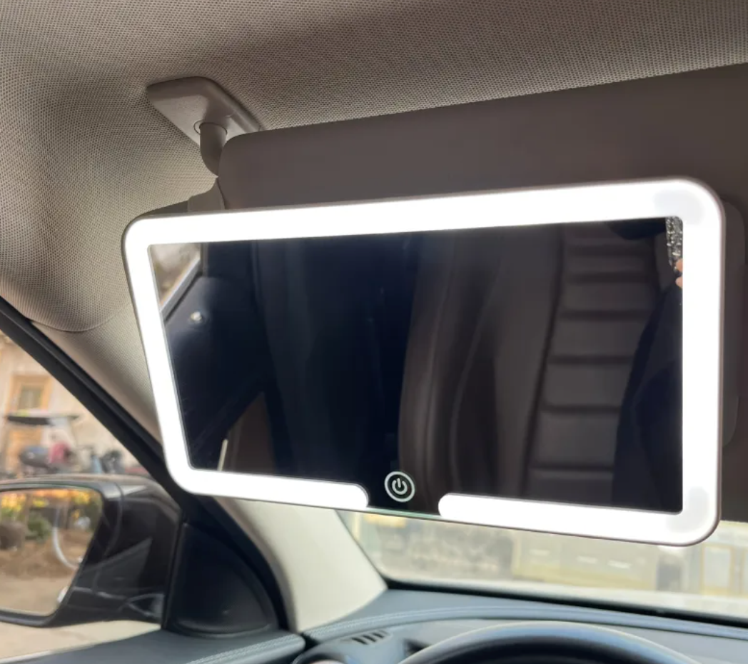 Car Makeup Mirror Sun Visor with LED Light