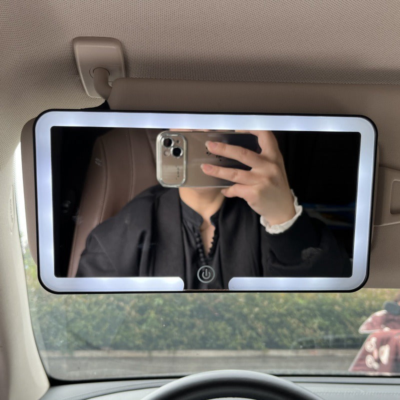Car Makeup Mirror Sun Visor with LED Light